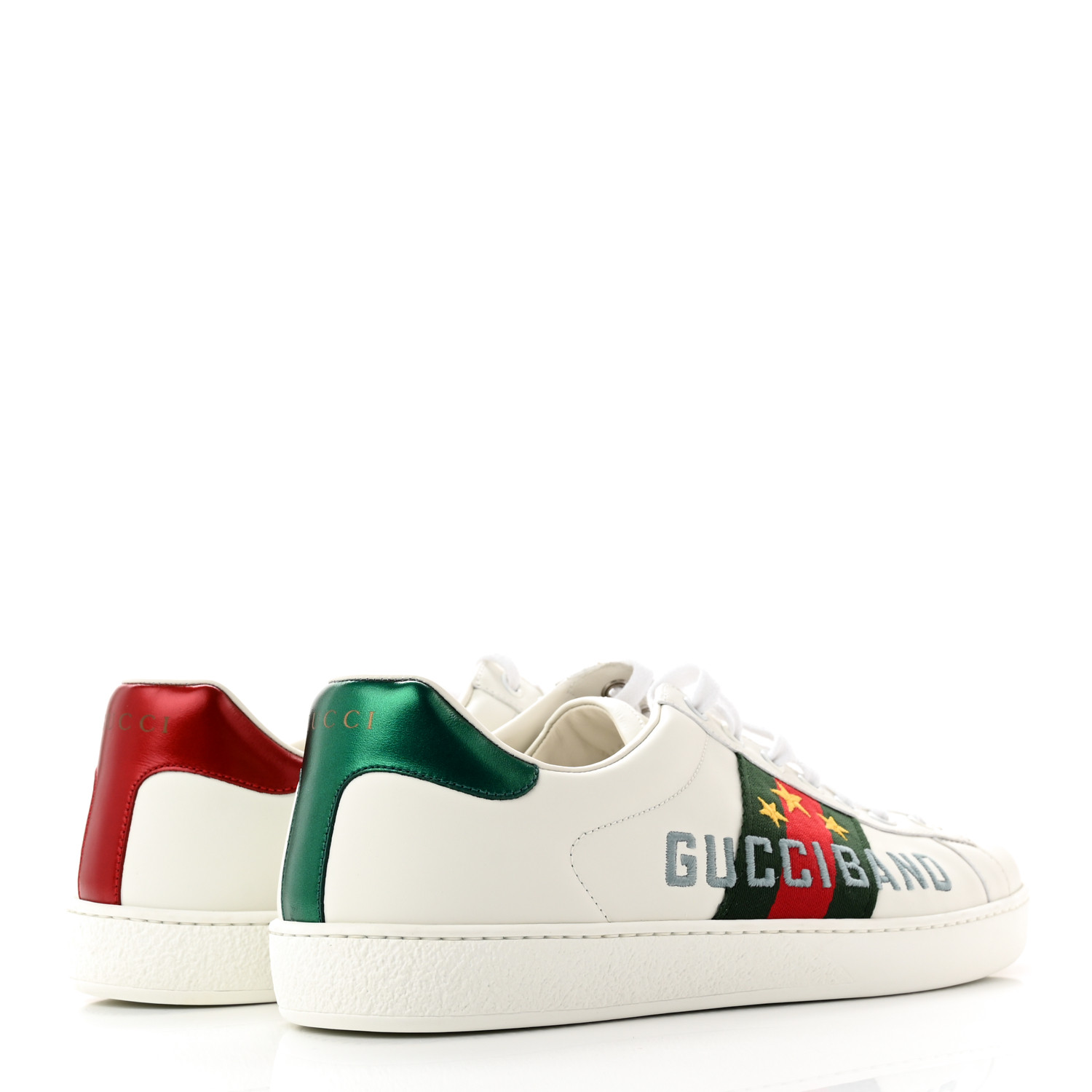 GUCCI Calfskin Web Mens Gucci Band Ace Sneakers 8 White GUCCI Calfskin Web Mens Gucci Band Ace Sneakers 8 White