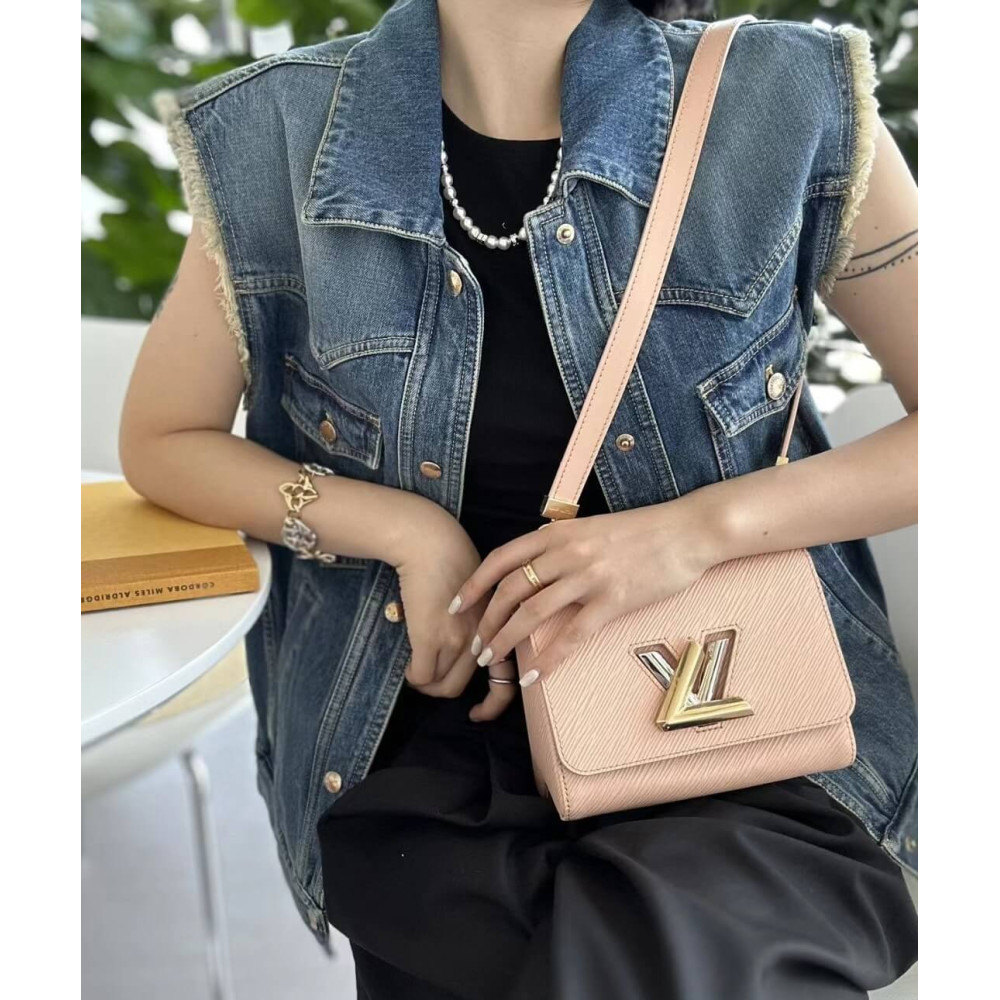 Louis Vuitton Epi Leather Twist PM with Monogram Flowers Chain Louis Vuitton Epi Leather Twist PM with Monogram Flowers Chain