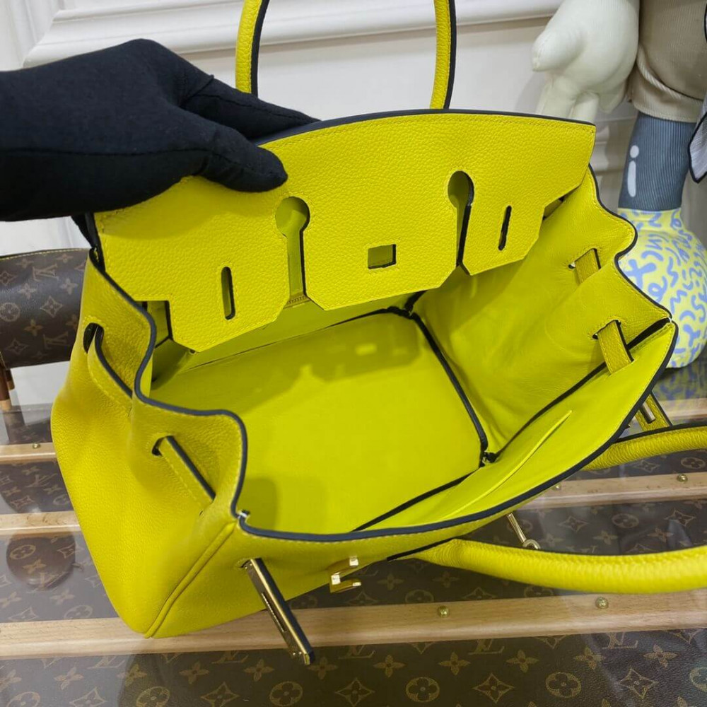 Hermes Birkin 30 Bag Lime Gold Hardware Togo Leather Hermes Birkin 30 Bag Lime Gold Hardware Togo Leather