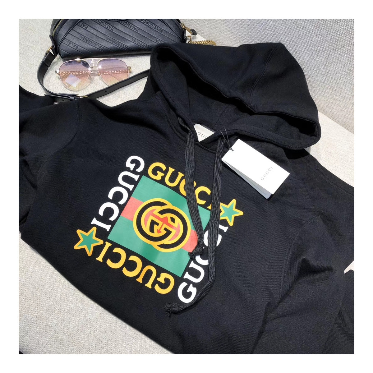 Gucci Hooded Dress With Gucci Logo Star Print 610144 Gucci Hooded Dress With Gucci Logo Star Print 610144