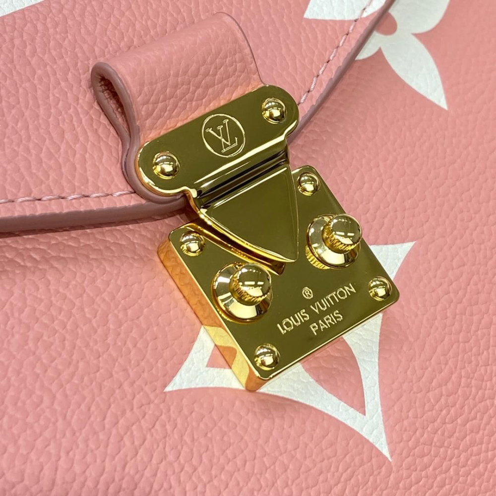 Louis Vuitton Monogram Empreinte Pochette Metis M46302 Pink/Cream Louis Vuitton Monogram Empreinte Pochette Metis M46302 Pink/Cream