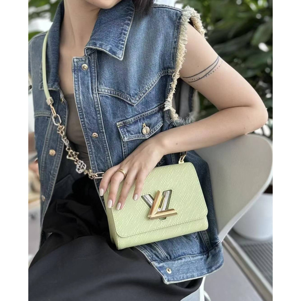 Louis Vuitton Epi Leather Twist PM with Monogram Flowers Chain Louis Vuitton Epi Leather Twist PM with Monogram Flowers Chain