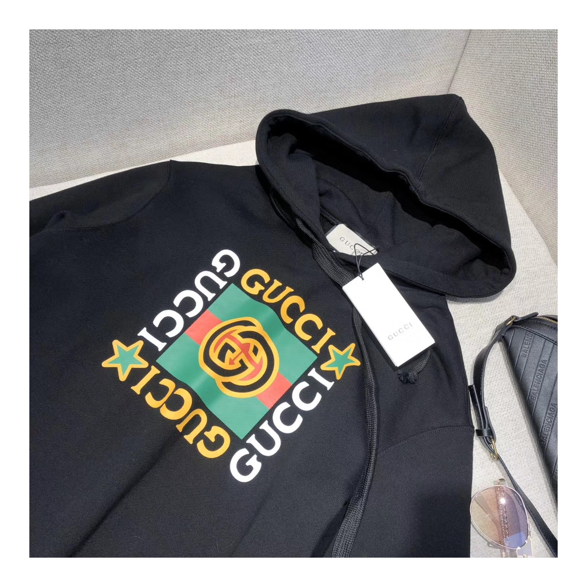 Gucci Hooded Dress With Gucci Logo Star Print 610144 Gucci Hooded Dress With Gucci Logo Star Print 610144
