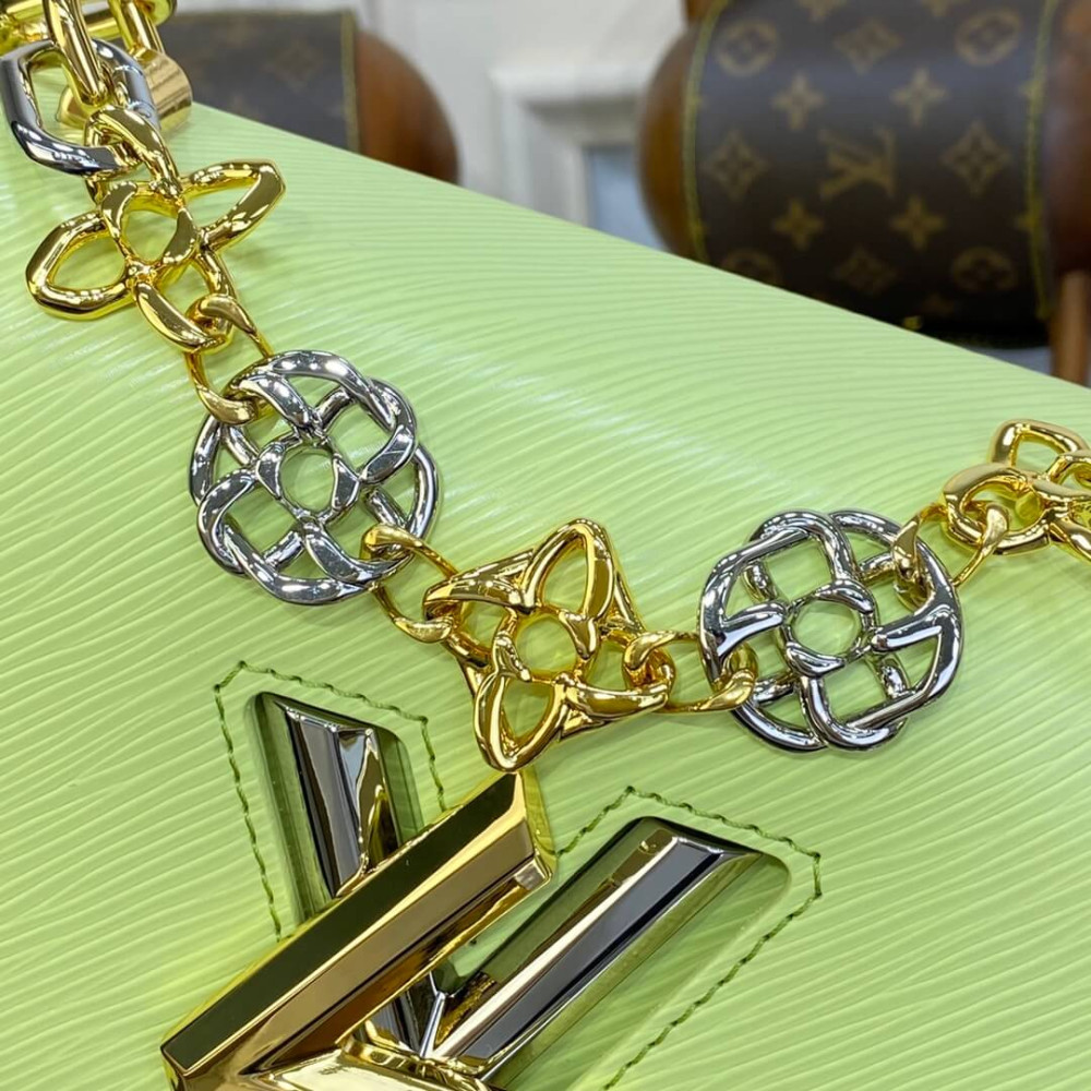 Louis Vuitton Epi Leather Twist PM with Monogram Flowers Chain Louis Vuitton Epi Leather Twist PM with Monogram Flowers Chain