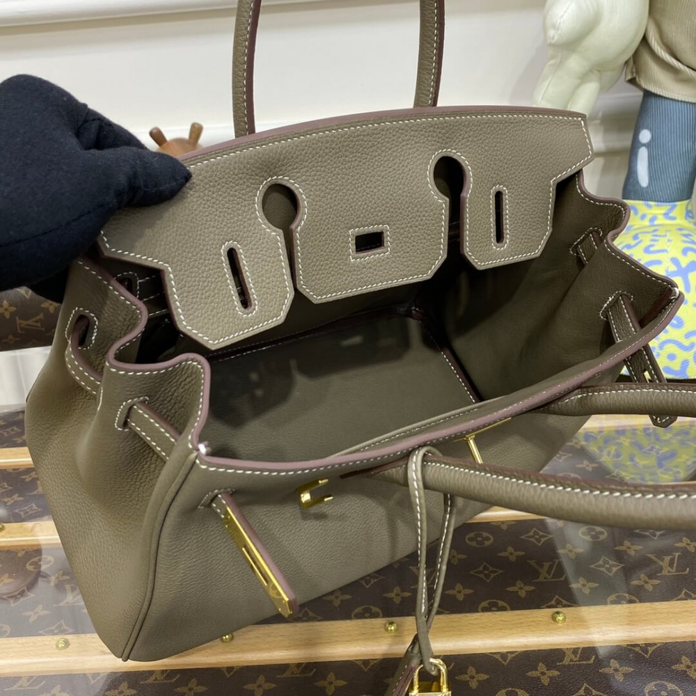 Hermes Birkin 30 Bag Etoupe Gold Hardware Togo Leather Hermes Birkin 30 Bag Etoupe Gold Hardware Togo Leather