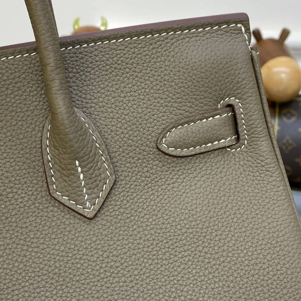 Hermes Birkin 30 Bag Etoupe Gold Hardware Togo Leather Hermes Birkin 30 Bag Etoupe Gold Hardware Togo Leather