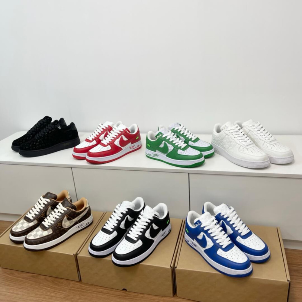 Louis Vuitton Virgil Abloh x Nike Air Force 1 Sneakers White/Green Louis Vuitton Virgil Abloh x Nike Air Force 1 Sneakers White/Green