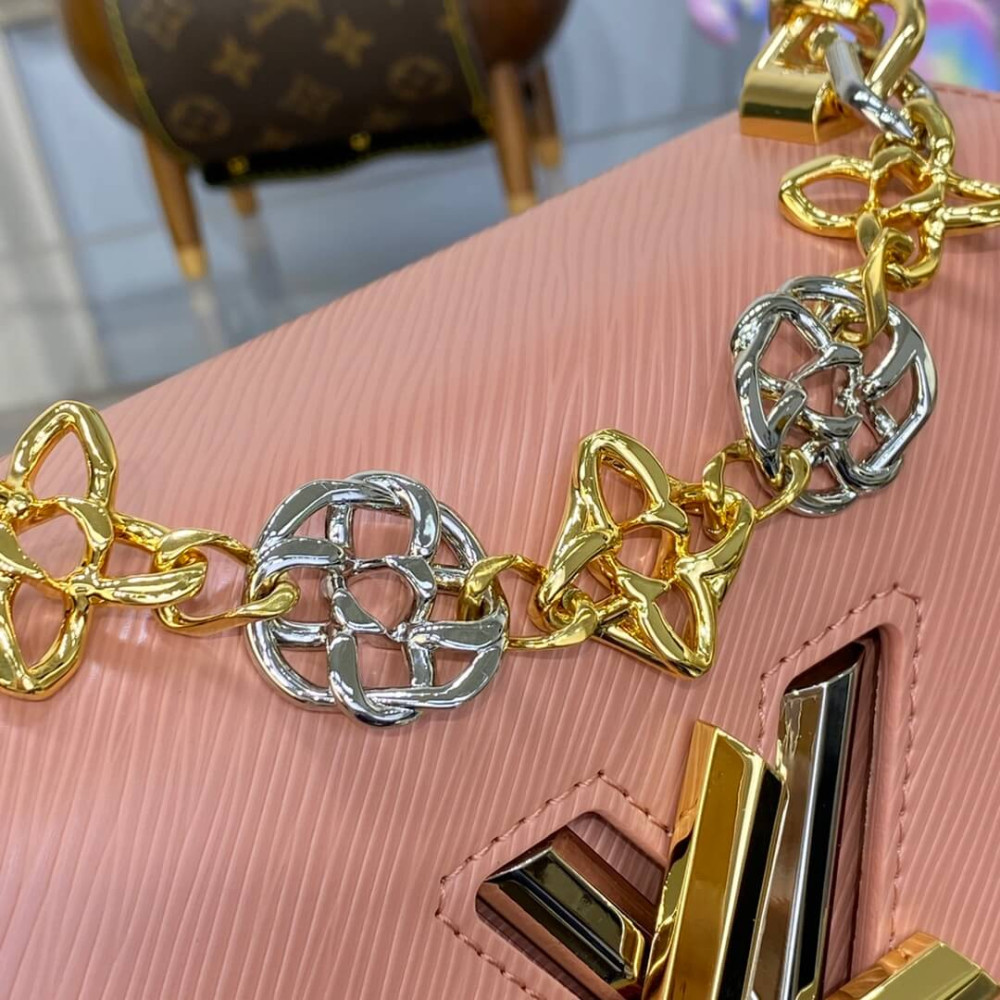 Louis Vuitton Epi Leather Twist PM with Monogram Flowers Chain Louis Vuitton Epi Leather Twist PM with Monogram Flowers Chain