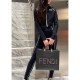 Fendi Sunshine Medium Python Embossed Logo Dark Grey Tote 8BH386 Fendi Sunshine Medium Python Embossed Logo Dark Grey Tote 8BH386