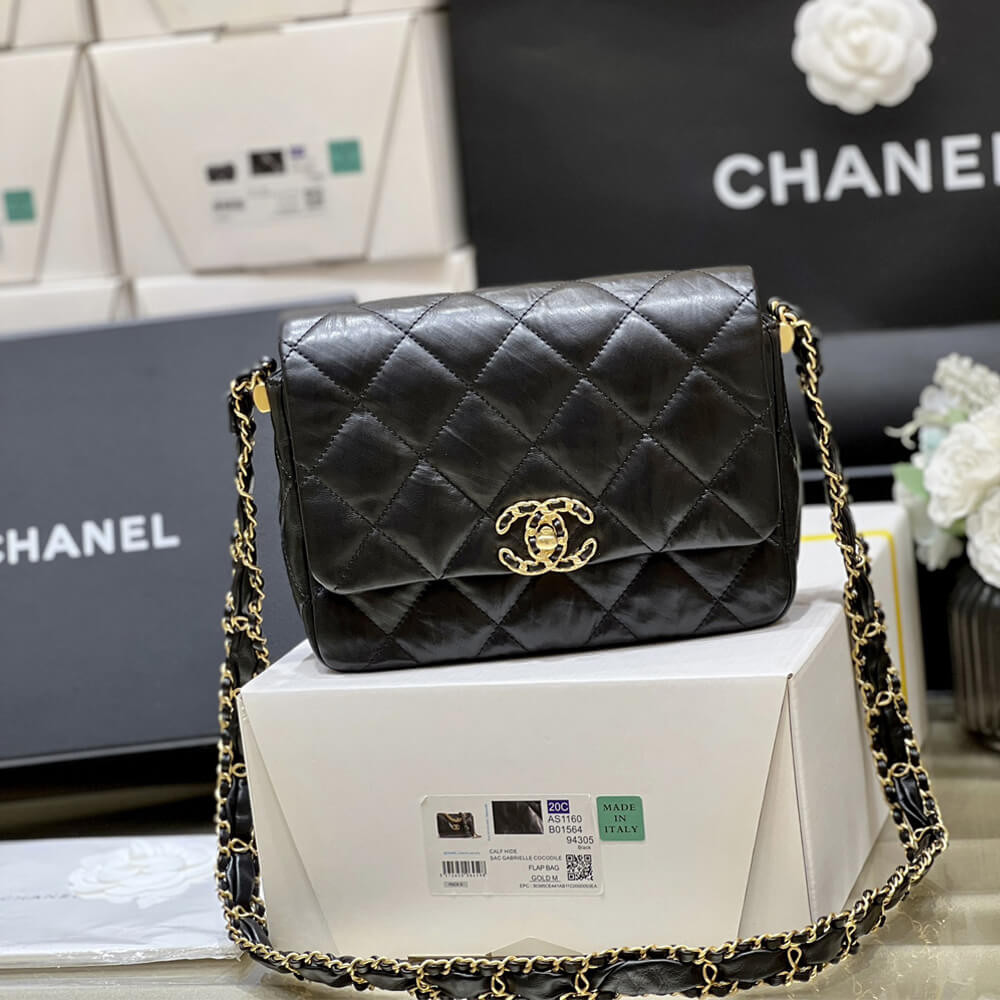 Chanel Lambskin Flap Bag AS4423 Black Chanel Lambskin Flap Bag AS4423 Black