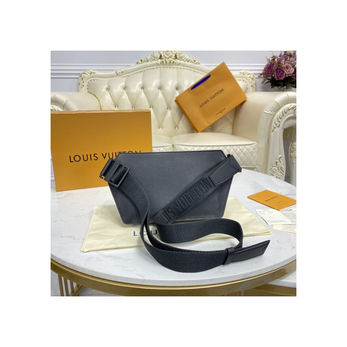 Louis Vuitton Grained Calf Leather Slingbag M57081 Louis Vuitton Grained Calf Leather Slingbag M57081
