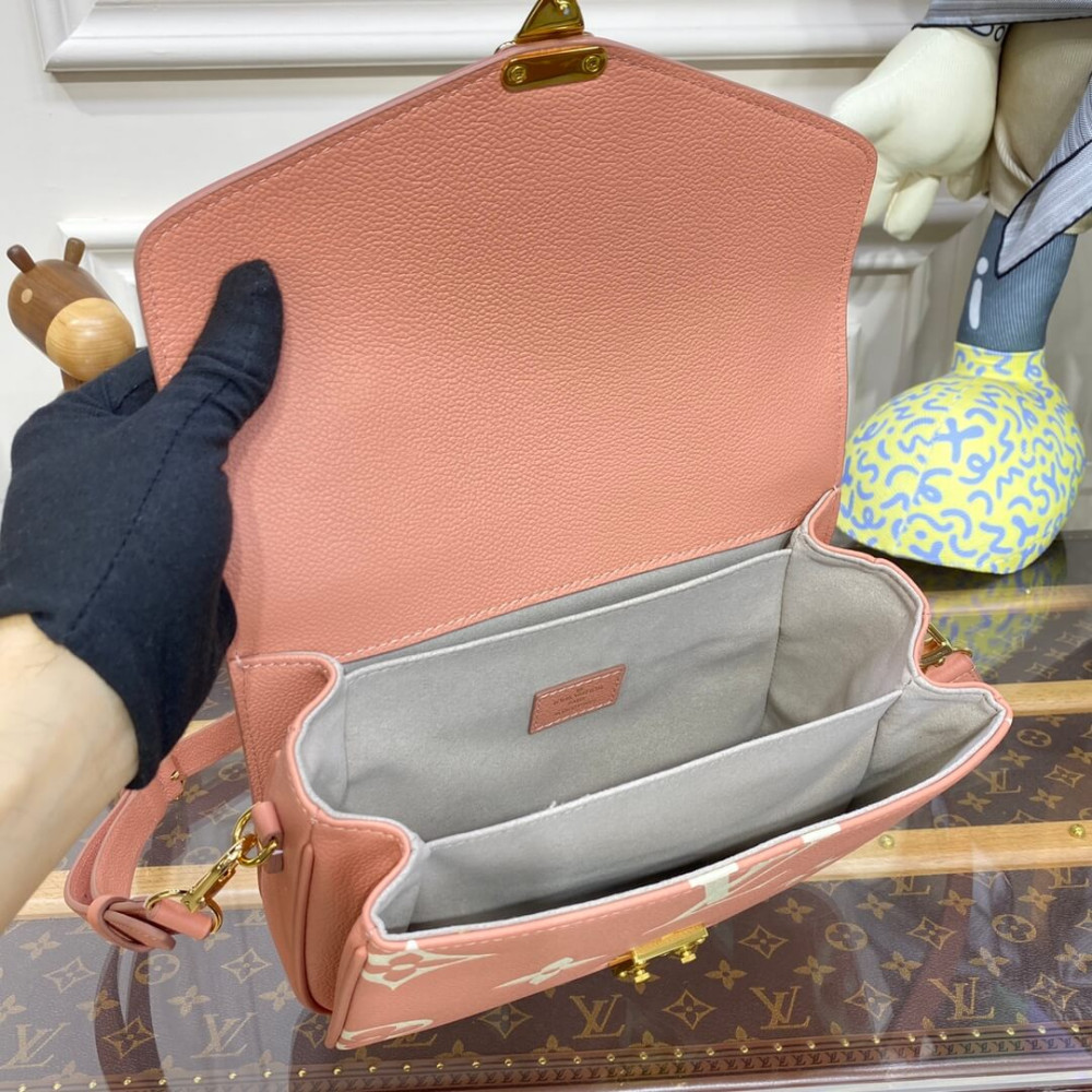 Louis Vuitton Monogram Empreinte Pochette Metis M46302 Pink/Cream Louis Vuitton Monogram Empreinte Pochette Metis M46302 Pink/Cream