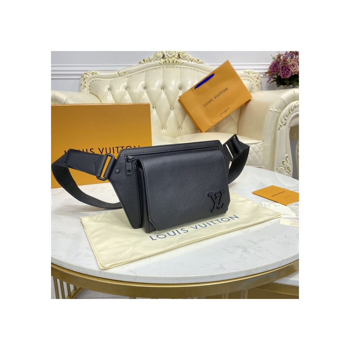 Louis Vuitton Grained Calf Leather Slingbag M57081 Louis Vuitton Grained Calf Leather Slingbag M57081