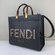 Fendi Sunshine Medium Python Embossed Logo Dark Grey Tote 8BH386 Fendi Sunshine Medium Python Embossed Logo Dark Grey Tote 8BH386
