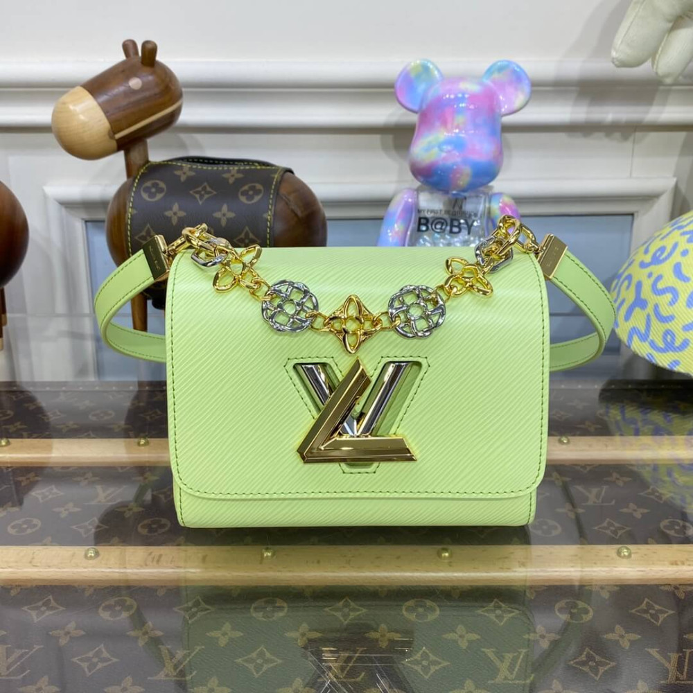 Louis Vuitton Epi Leather Twist PM with Monogram Flowers Chain Louis Vuitton Epi Leather Twist PM with Monogram Flowers Chain