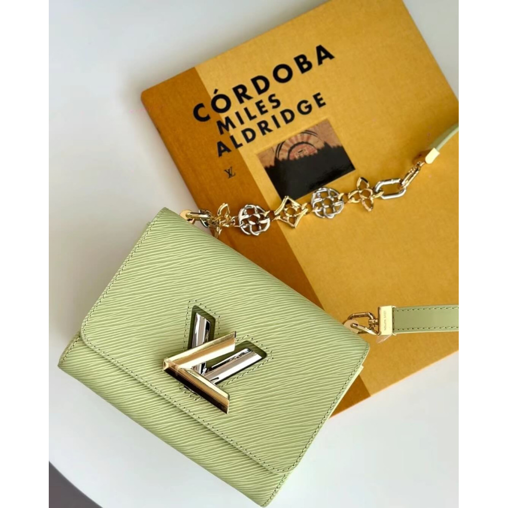 Louis Vuitton Epi Leather Twist PM with Monogram Flowers Chain Louis Vuitton Epi Leather Twist PM with Monogram Flowers Chain