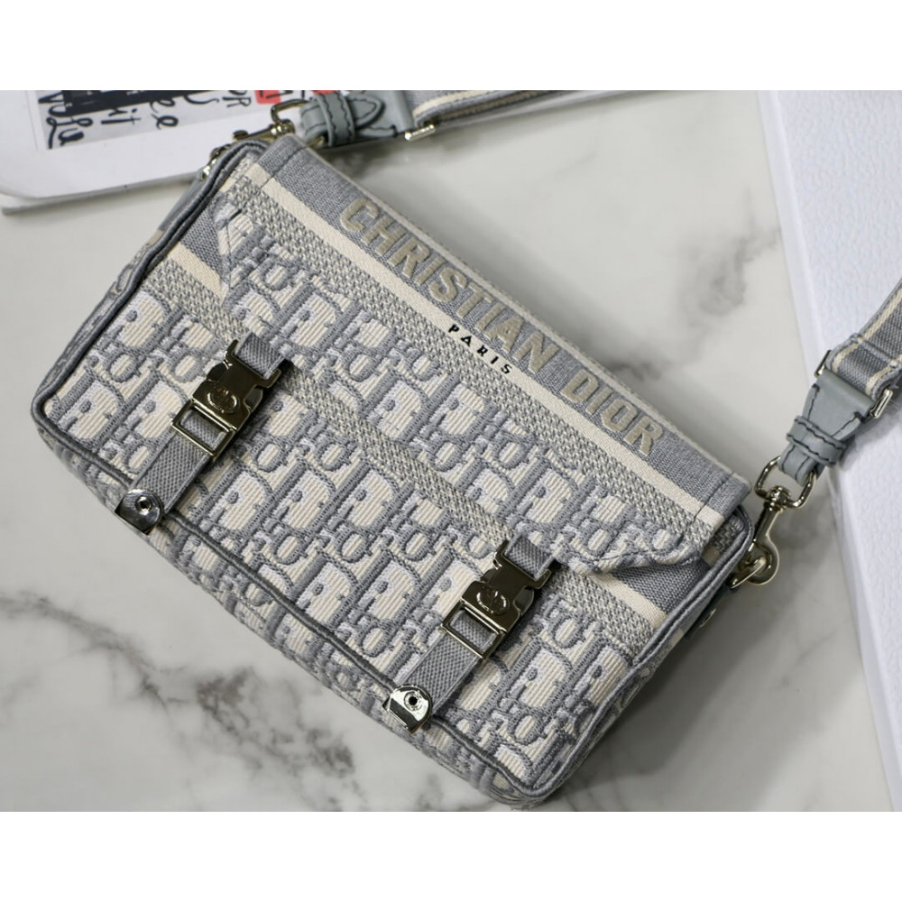 Christian Dior Small DiorCamp Bag in Oblique Embroidery M1241 Christian Dior Small DiorCamp Bag in Oblique Embroidery M1241