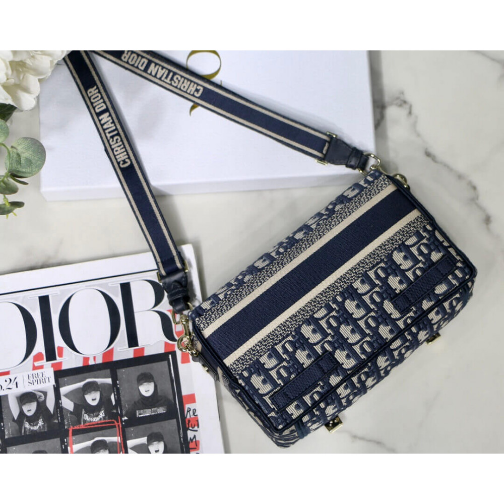 Christian Dior Small DiorCamp Bag in Oblique Embroidery M1241 Christian Dior Small DiorCamp Bag in Oblique Embroidery M1241
