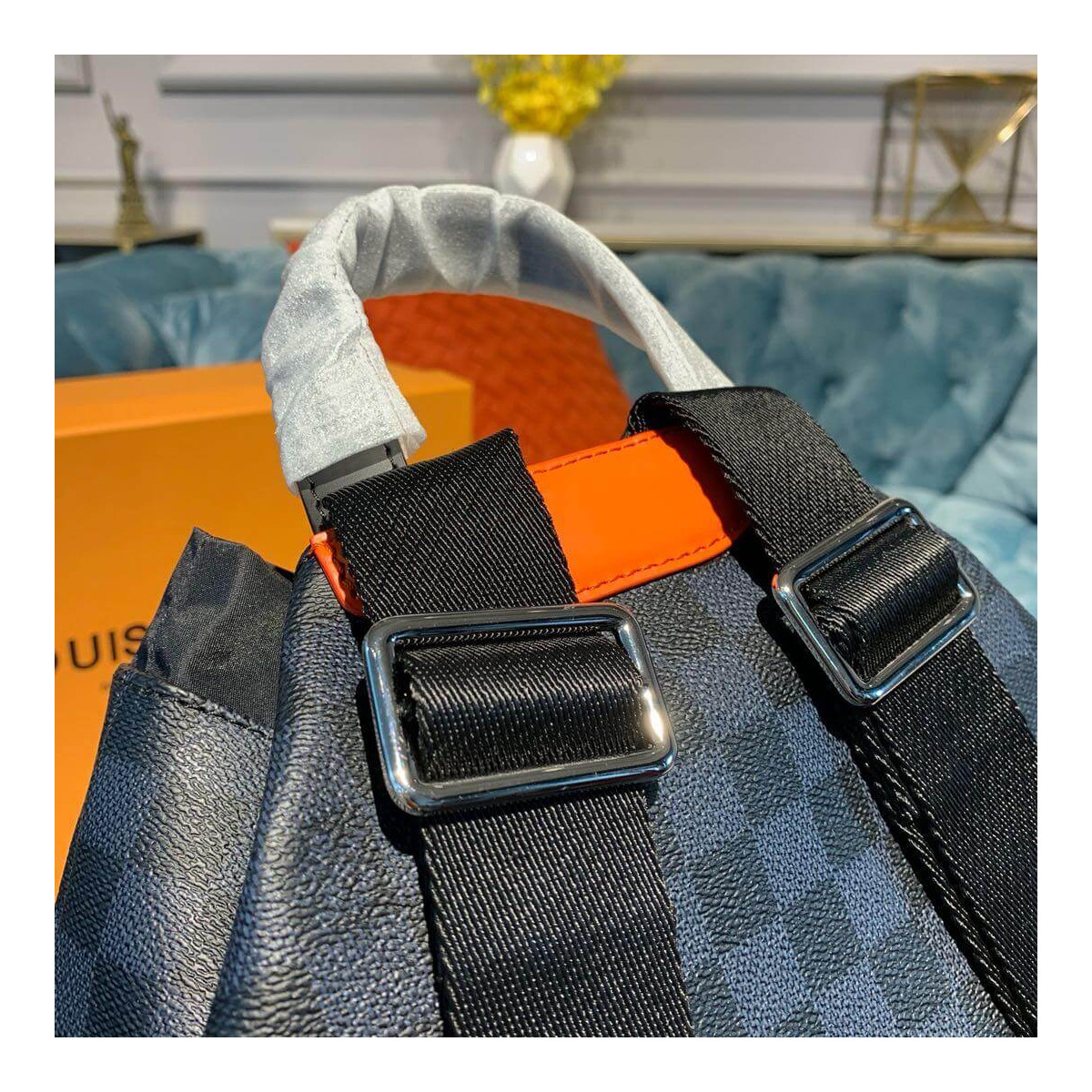 Louis Vuitton Damier Cobalt Drawstring Backpack N40170 Louis Vuitton Damier Cobalt Drawstring Backpack N40170