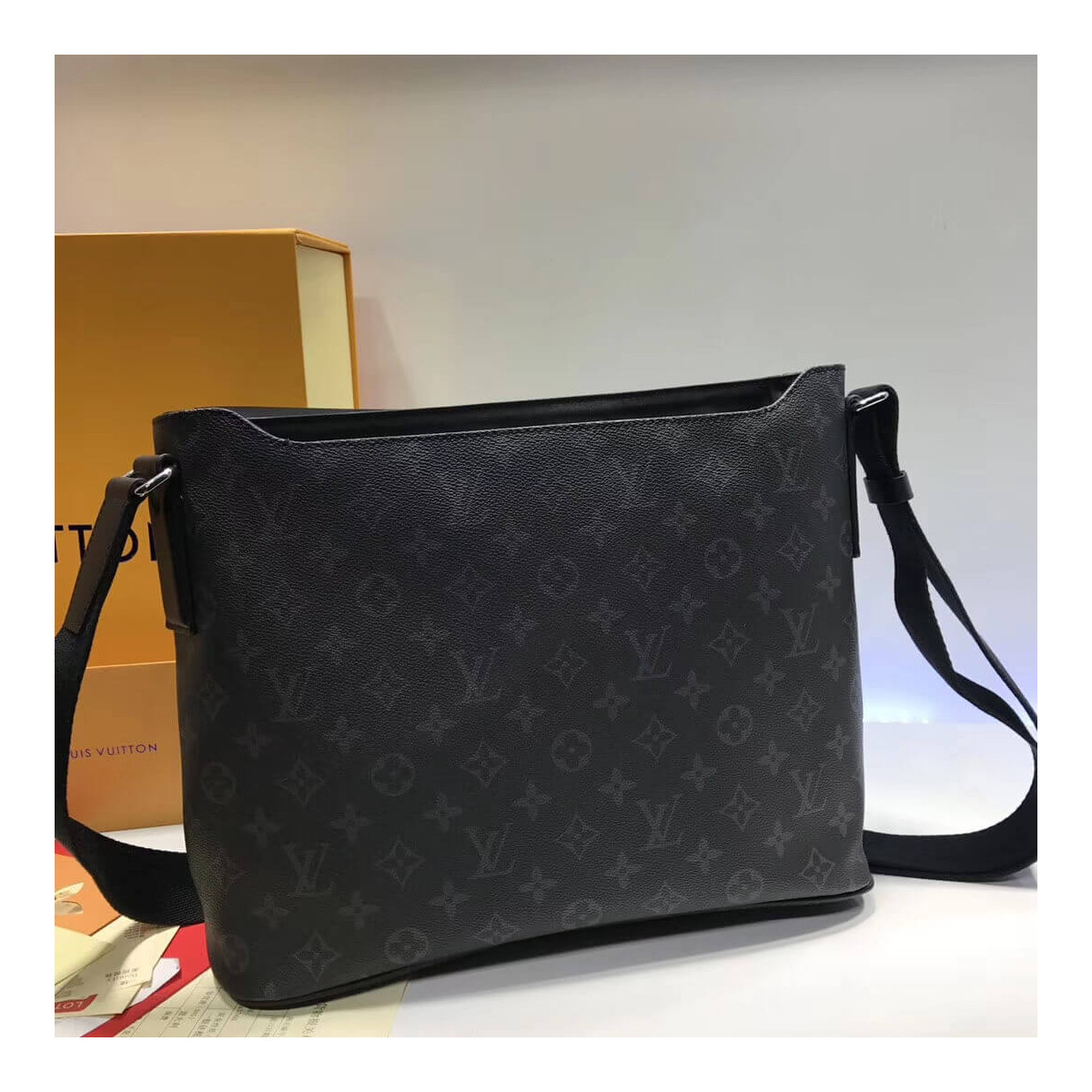 Louis Vuitton Monogram Eclipse Canvas District MM M44001 Louis Vuitton Monogram Eclipse Canvas District MM M44001
