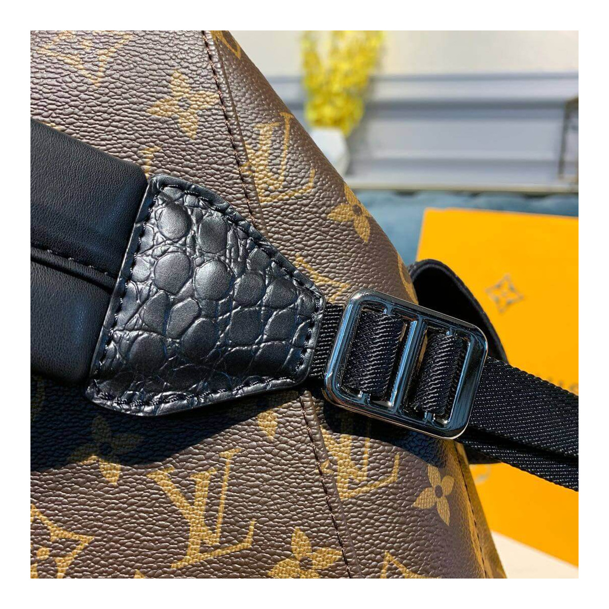 Louis Vuitton Monogram and Crocodile Mat Christopher PM Backpack M43735 Louis Vuitton Monogram and Crocodile Mat Christopher PM Backpack M43735