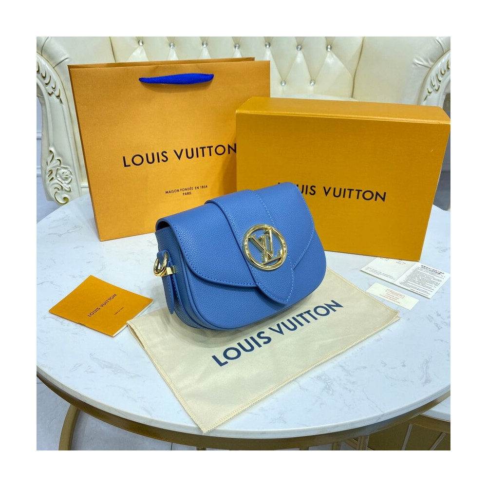 Louis Vuitton LV Pont 9 Soft PM M58964 Blue Louis Vuitton LV Pont 9 Soft PM M58964 Blue