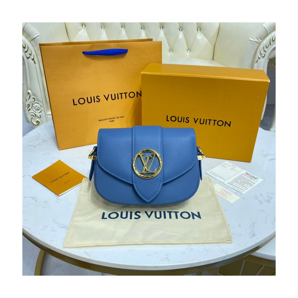 Louis Vuitton LV Pont 9 Soft PM M58964 Blue Louis Vuitton LV Pont 9 Soft PM M58964 Blue