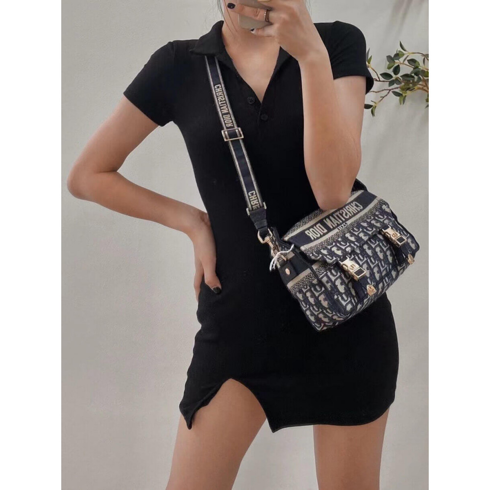 Christian Dior Small DiorCamp Bag in Oblique Embroidery M1241 Christian Dior Small DiorCamp Bag in Oblique Embroidery M1241