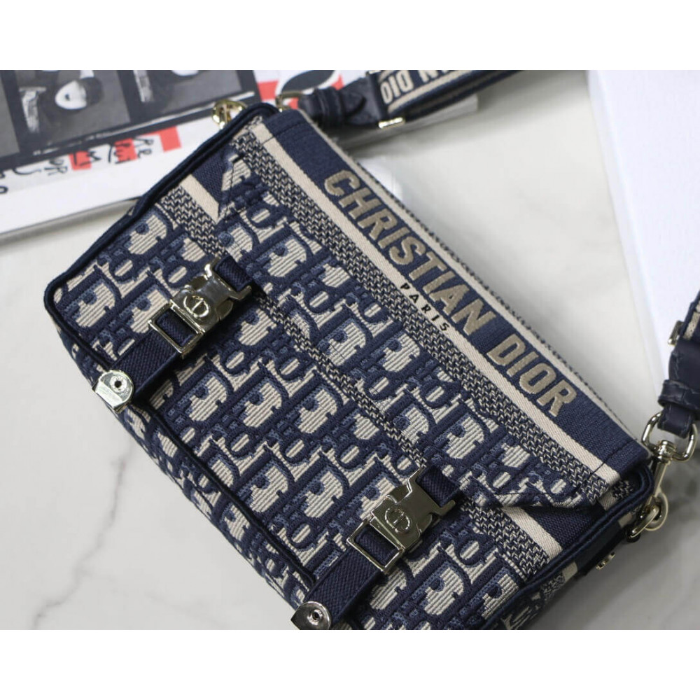 Christian Dior Small DiorCamp Bag in Oblique Embroidery M1241 Christian Dior Small DiorCamp Bag in Oblique Embroidery M1241