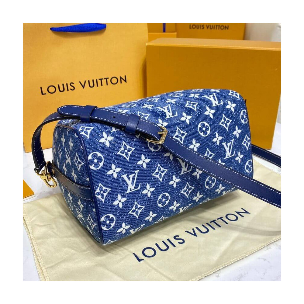 Louis Vuitton Monogram Jacquard Denim Speedy Bandouliere 25 M59609 Louis Vuitton Monogram Jacquard Denim Speedy Bandouliere 25 M59609
