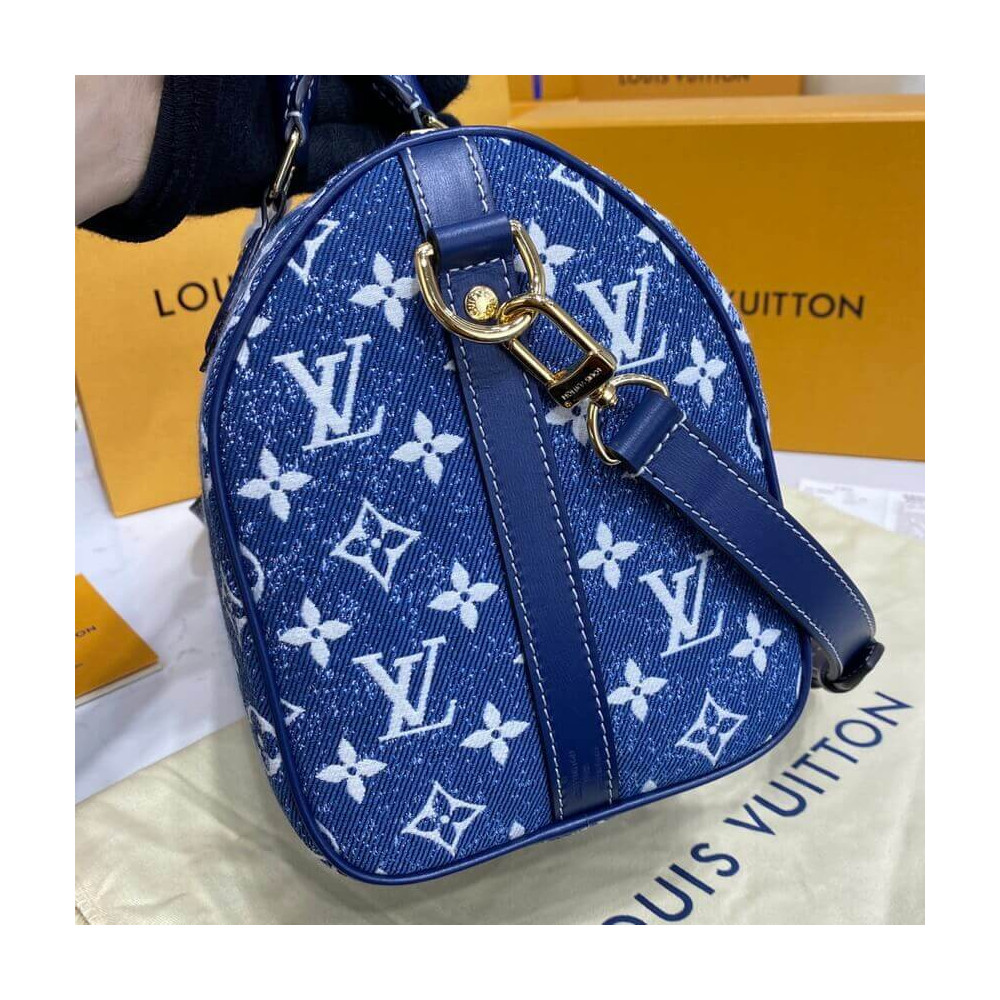 Louis Vuitton Monogram Jacquard Denim Speedy Bandouliere 25 M59609 Louis Vuitton Monogram Jacquard Denim Speedy Bandouliere 25 M59609