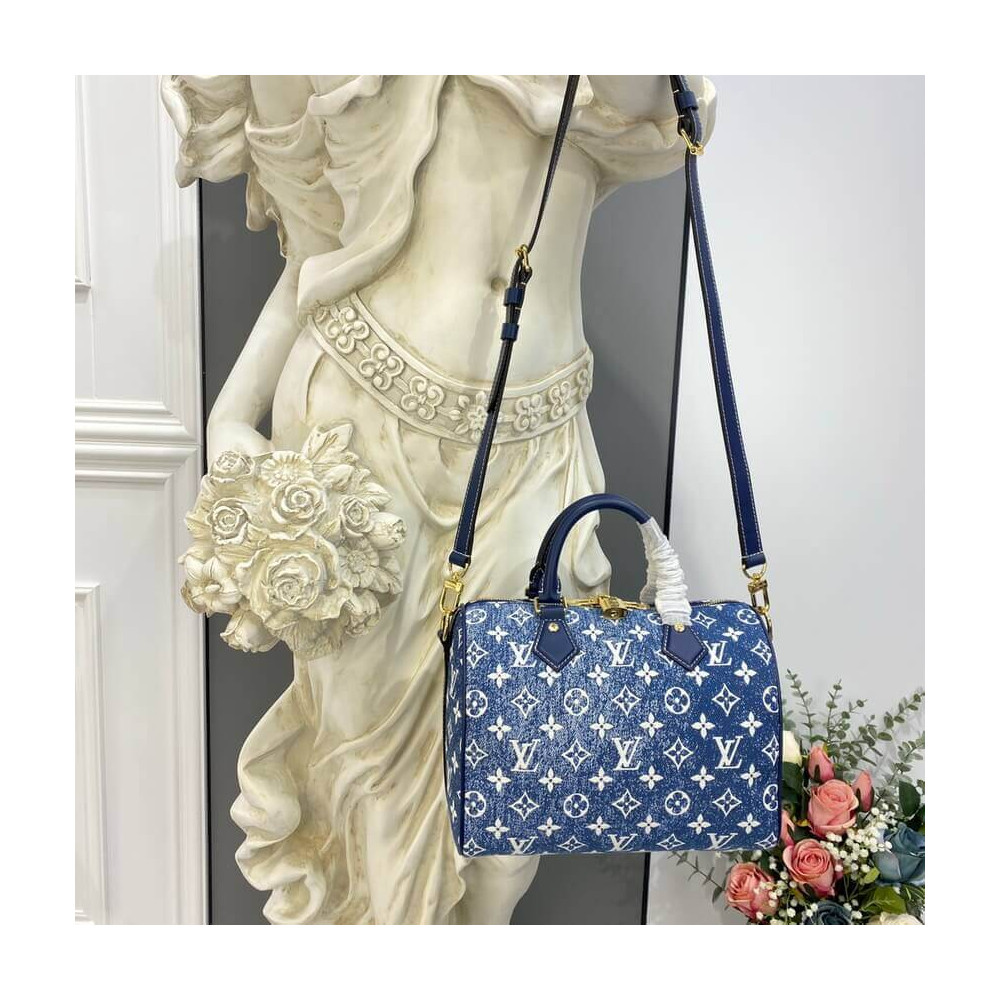 Louis Vuitton Monogram Jacquard Denim Speedy Bandouliere 25 M59609 Louis Vuitton Monogram Jacquard Denim Speedy Bandouliere 25 M59609