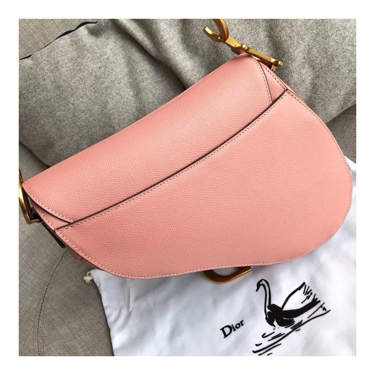 Christian Dior Grained Calfskin Saddle Bag M0446