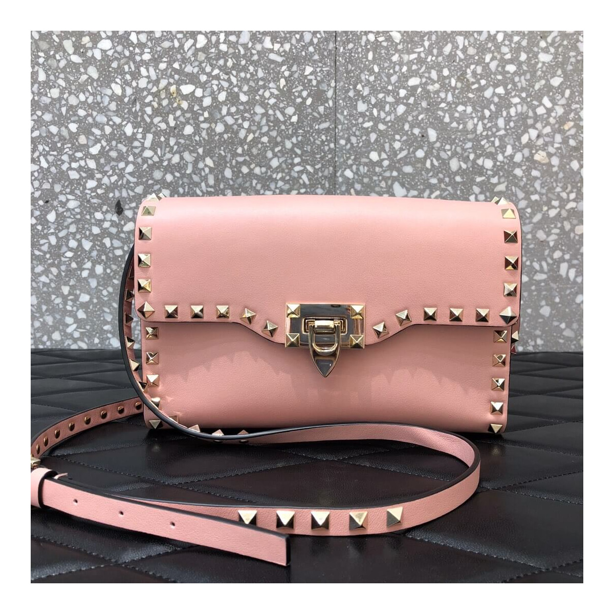 Valentino Garavani Rockstud Calfskin Crossbody Bag 0181 Valentino Garavani Rockstud Calfskin Crossbody Bag 0181