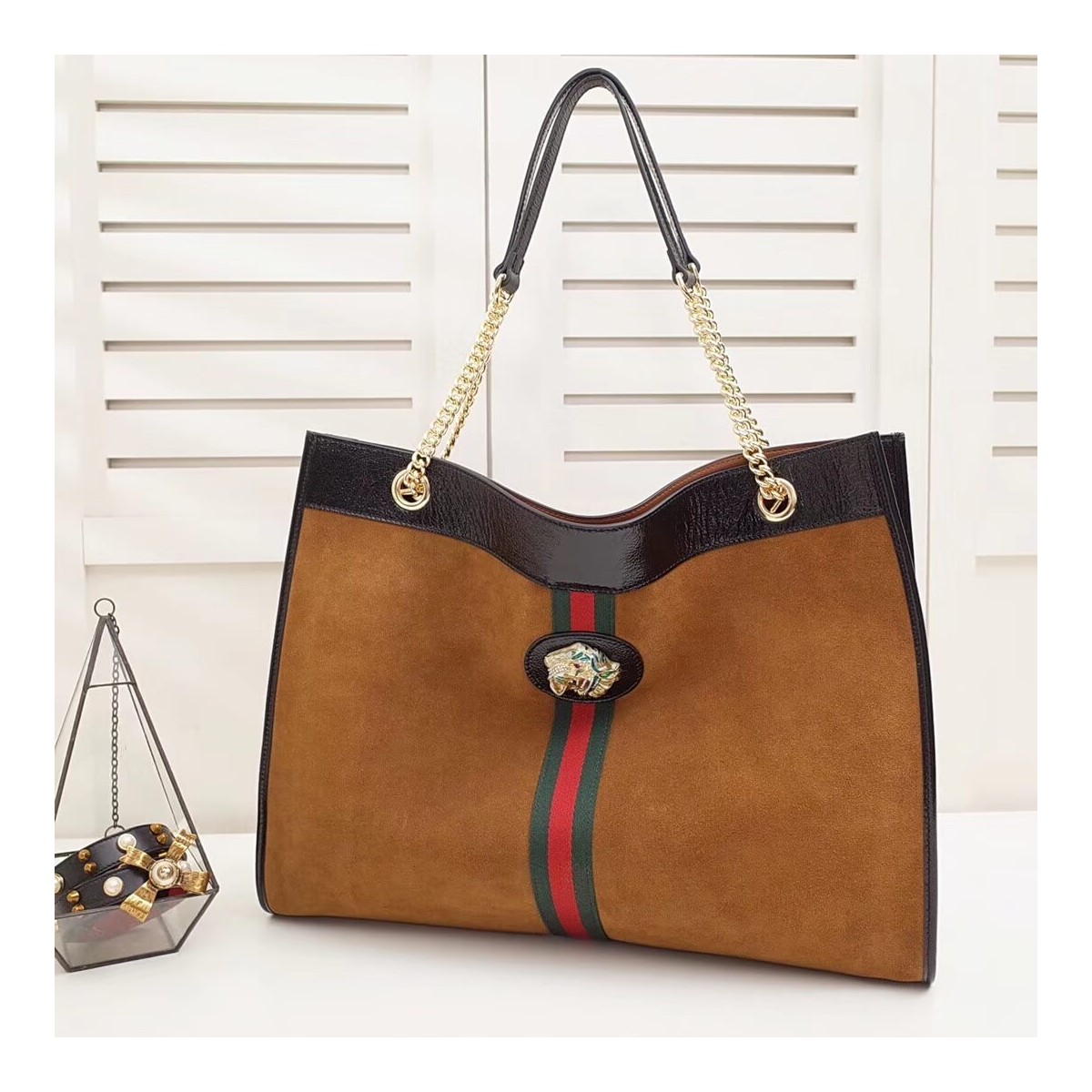 Gucci Suede Rajah Large Tote 537219 Gucci Suede Rajah Large Tote 537219
