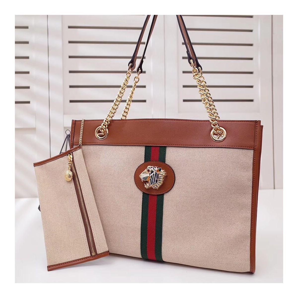 Gucci Vintage Canvas Rajah GG Tweed Large Tote 537219 Gucci Vintage Canvas Rajah GG Tweed Large Tote 537219