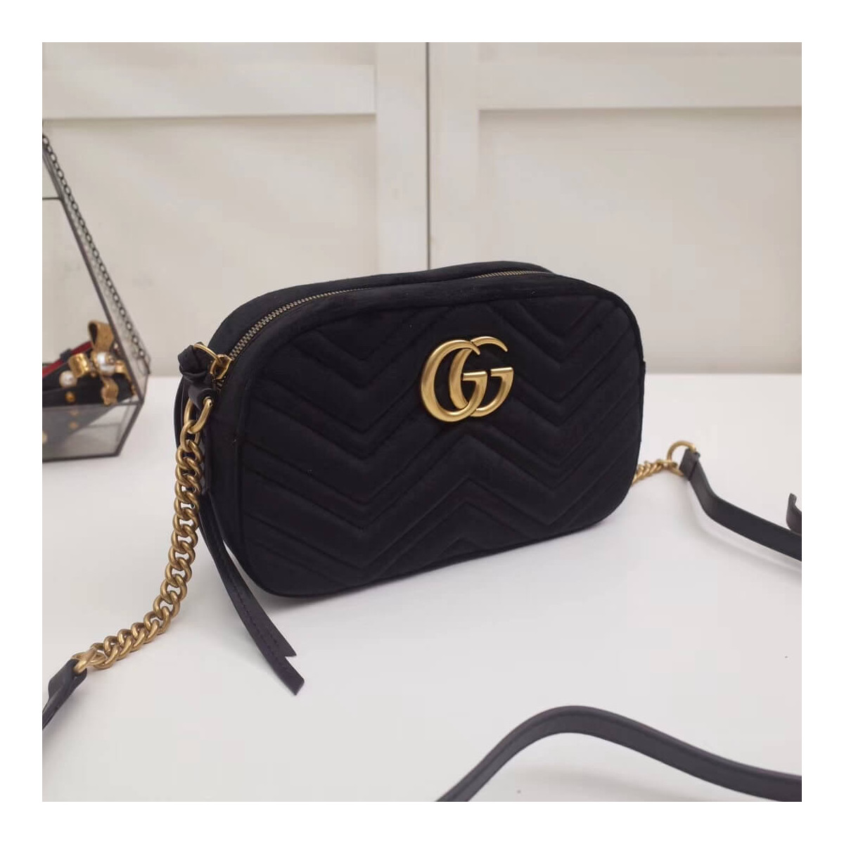 Gucci GG Marmont Velvet Small Shoulder Bag 447632 Gucci GG Marmont Velvet Small Shoulder Bag 447632