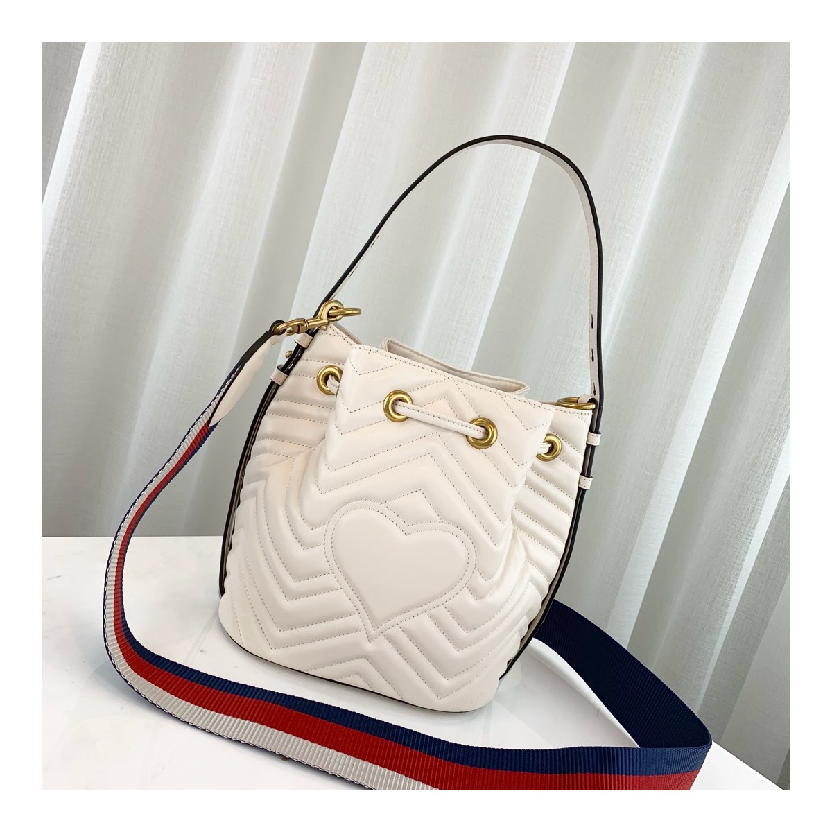 Gucci GG Marmont Quilted Leather Bucket Bag 476674 Gucci GG Marmont Quilted Leather Bucket Bag 476674