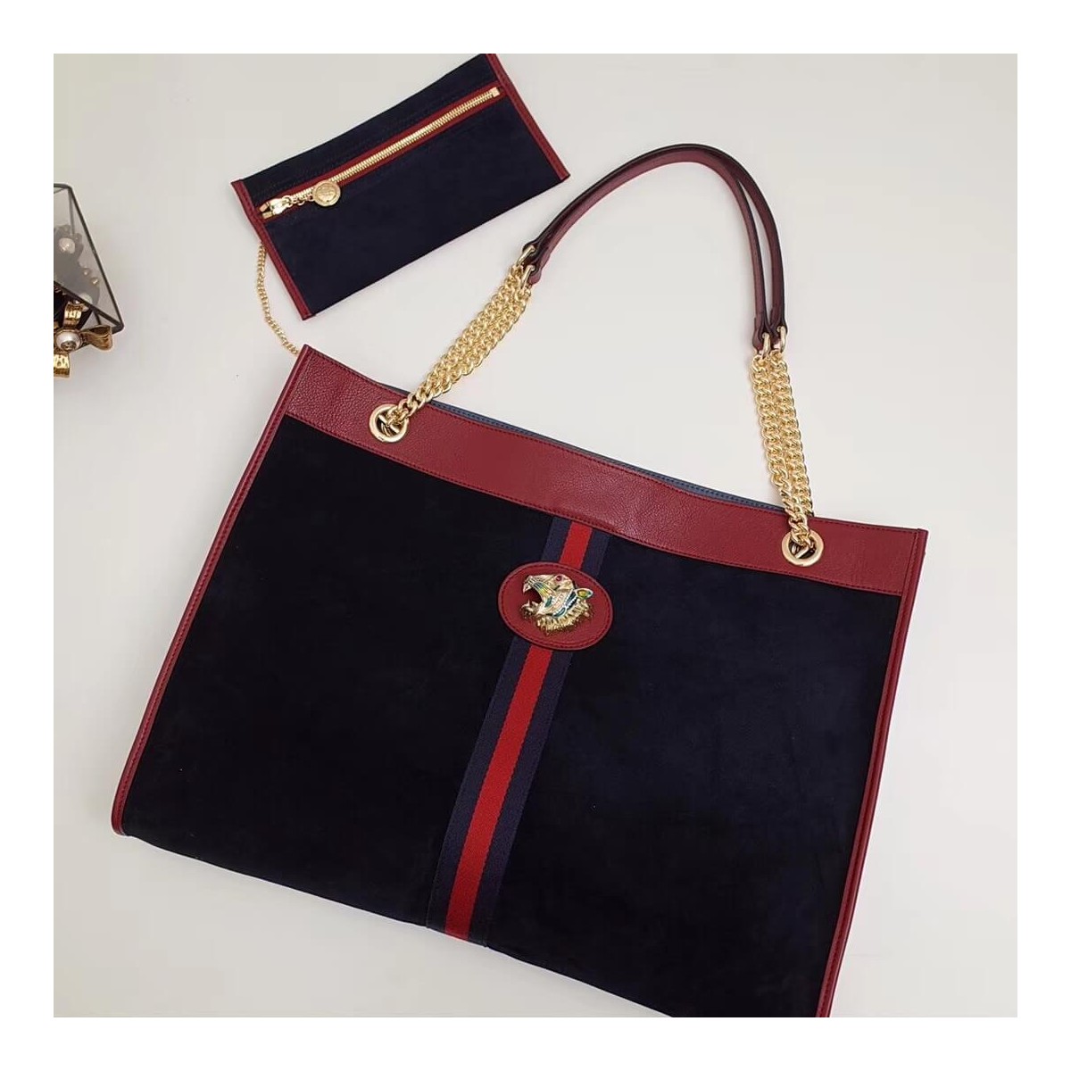 Gucci Suede Rajah Large Tote 537219 Gucci Suede Rajah Large Tote 537219