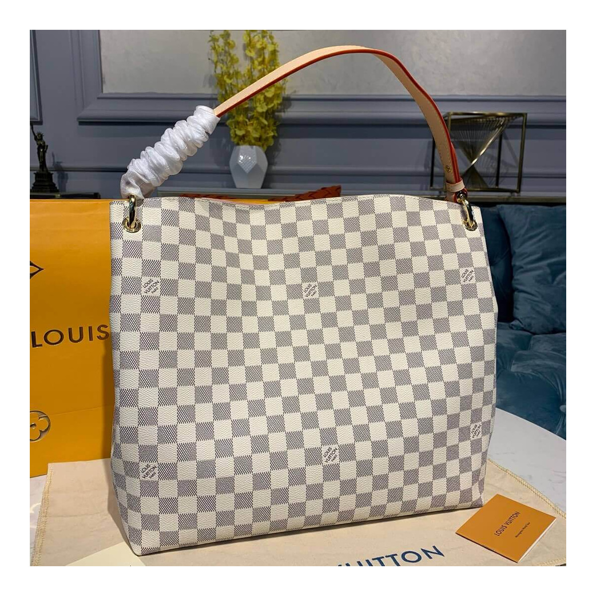 Louis Vuitton Damier Azur Canvas Graceful MM N42233 Louis Vuitton Damier Azur Canvas Graceful MM N42233