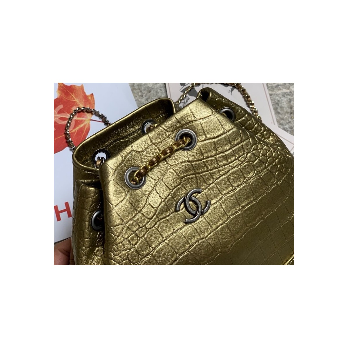 Chanel Crocodile Leather Backpack A94485 Chanel Crocodile Leather Backpack A94485
