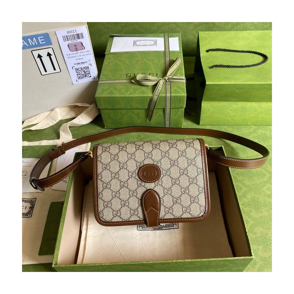 Gucci Mini Shoulder Bag with Interlocking G in GG Supreme 671620 Gucci Mini Shoulder Bag with Interlocking G in GG Supreme 671620