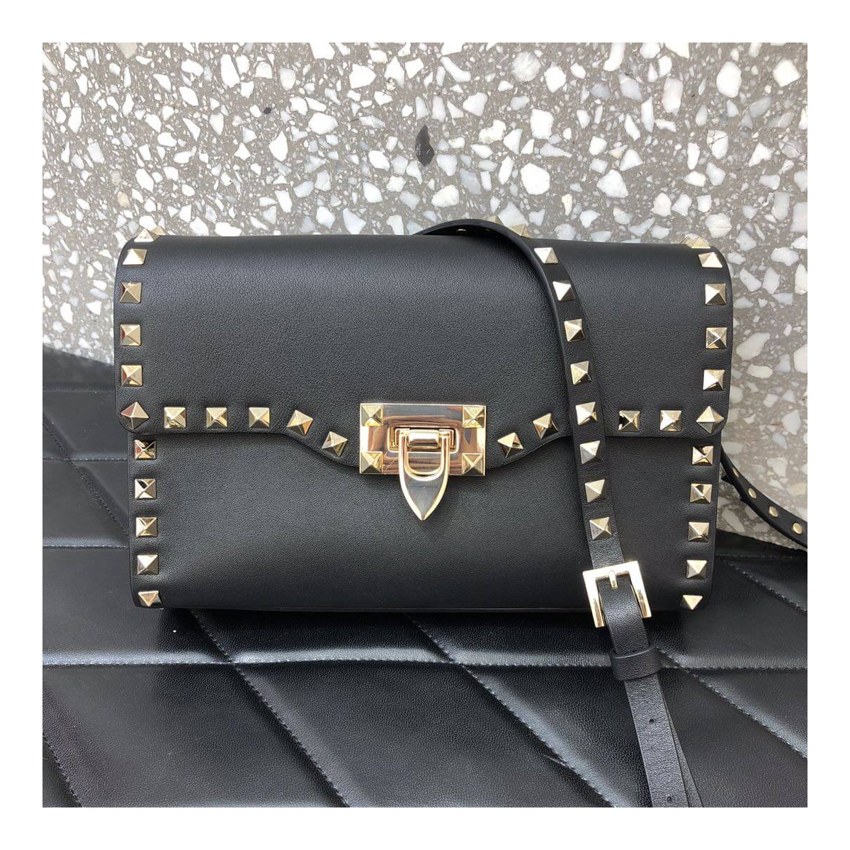 Valentino Garavani Rockstud Calfskin Crossbody Bag 0181 Valentino Garavani Rockstud Calfskin Crossbody Bag 0181