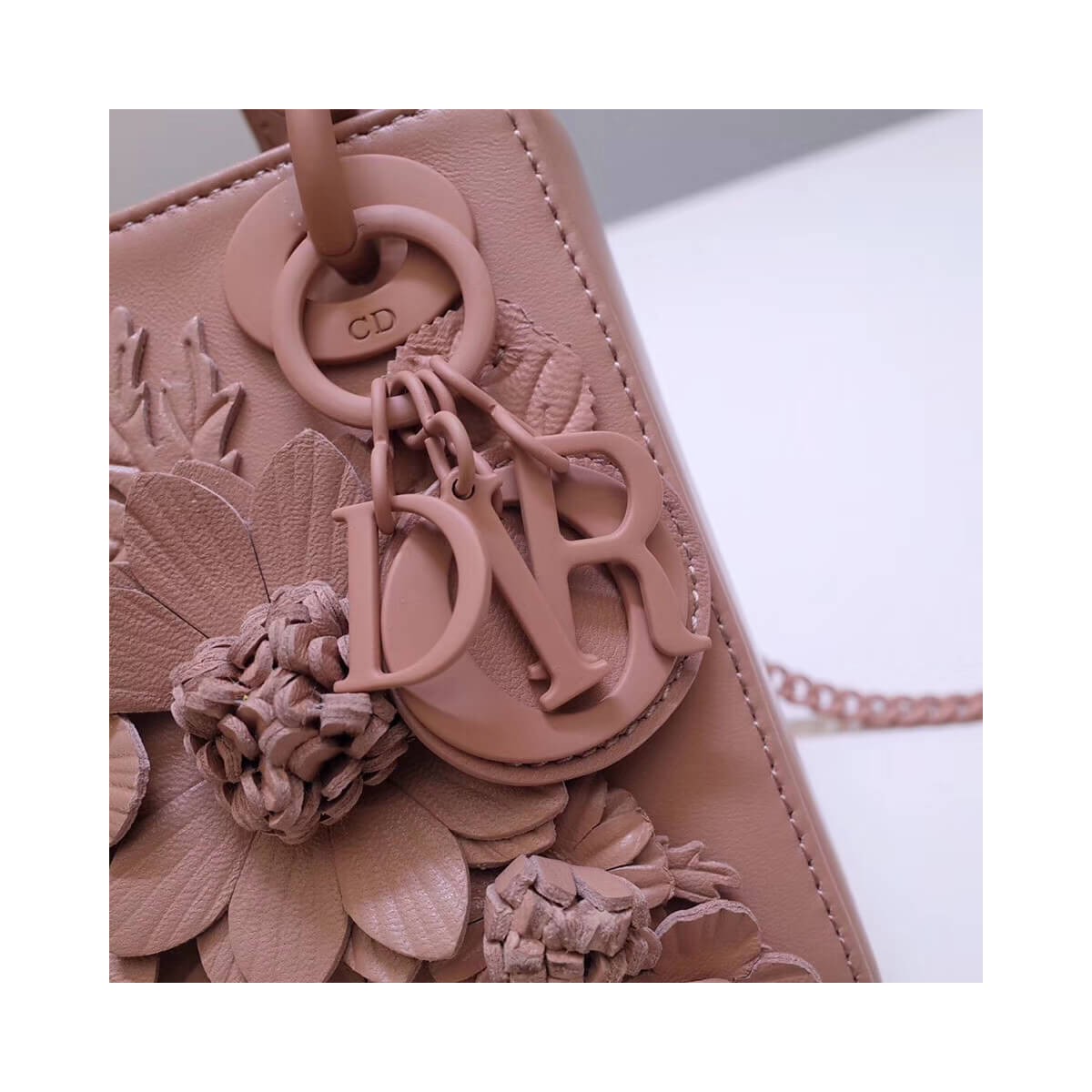 Christian Dior Lambskin Embroidered Flowers Mini "Lady Dior" Bag M0565 Christian Dior Lambskin Embroidered Flowers Mini "Lady Dior" Bag M0565