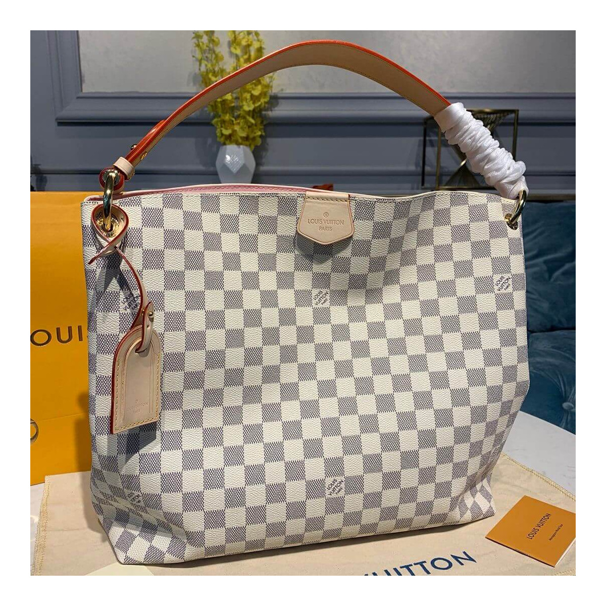 Louis Vuitton Damier Azur Canvas Graceful MM N42233 Louis Vuitton Damier Azur Canvas Graceful MM N42233