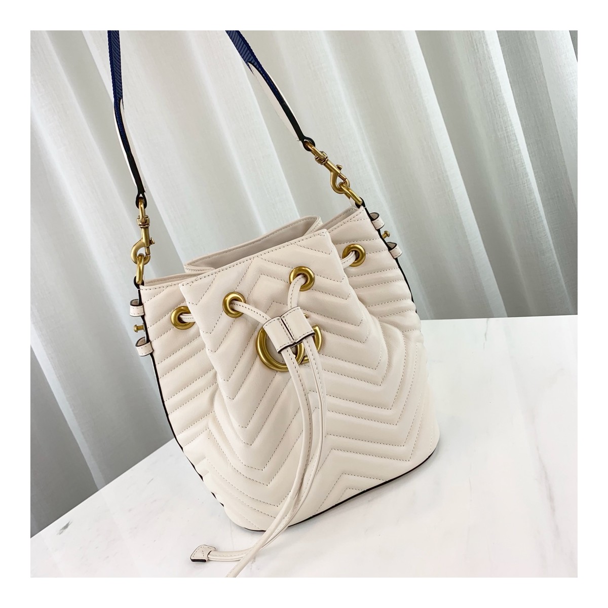 Gucci GG Marmont Quilted Leather Bucket Bag 476674 Gucci GG Marmont Quilted Leather Bucket Bag 476674