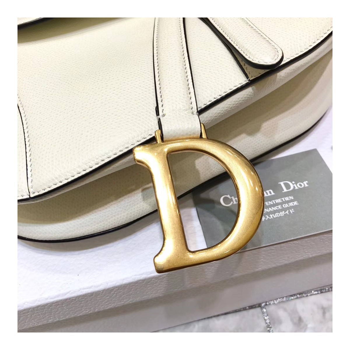 Christian Dior Grained Calfskin Saddle Bag M0446