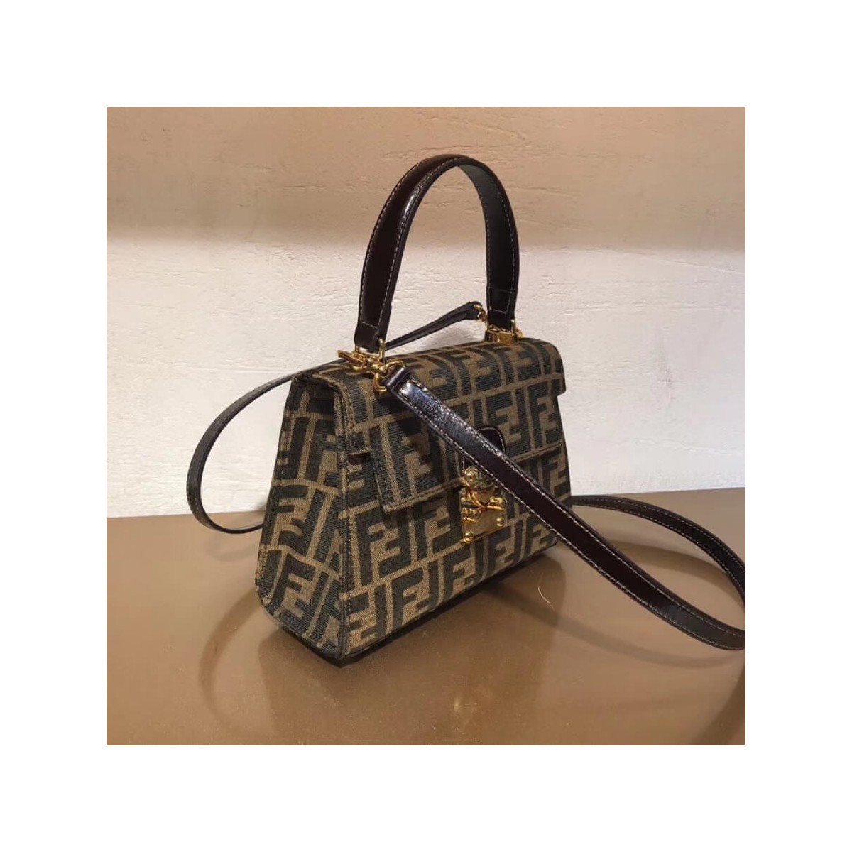 Fendi Vintage Mamma Baguette Zucca Kelley Bag F04 Fendi Vintage Mamma Baguette Zucca Kelley Bag F04