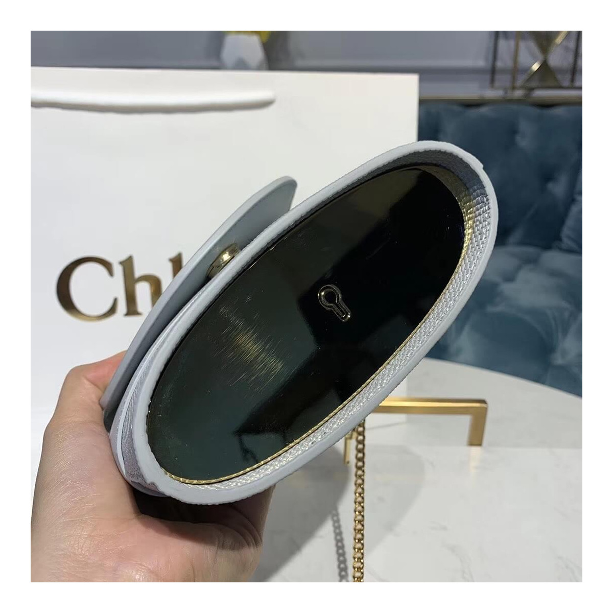 Chloe Small Aby Lock Chain Bag Embossed Lizard Effect S1220 Chloe Small Aby Lock Chain Bag Embossed Lizard Effect S1220