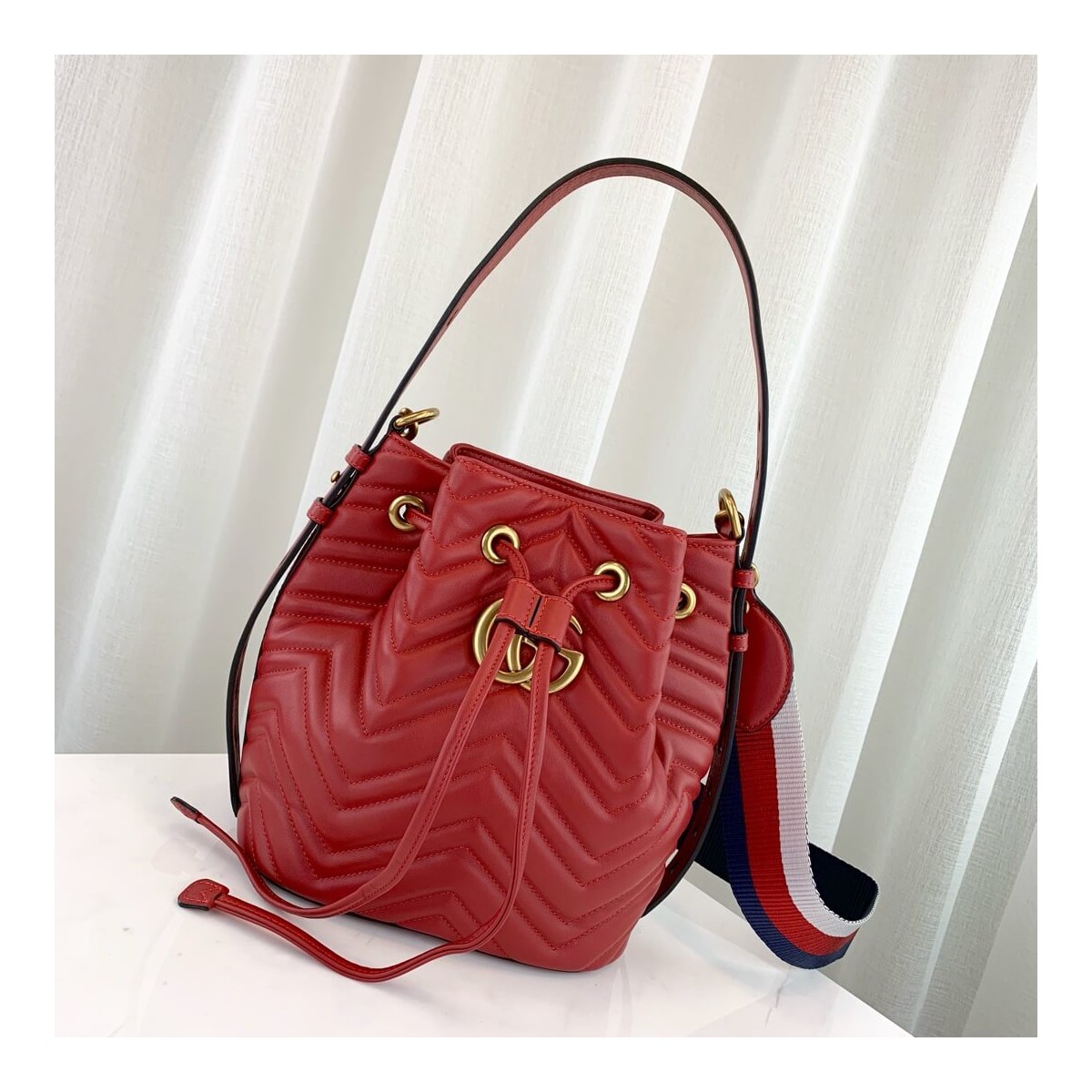 Gucci GG Marmont Quilted Leather Bucket Bag 476674 Gucci GG Marmont Quilted Leather Bucket Bag 476674
